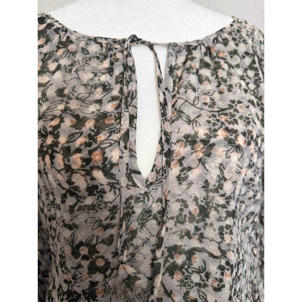 MISA Los Angeles Penelope Floral Pleated Mini Dress Sheer Long Sleeve Boho NWOT - Picture 6 of 7